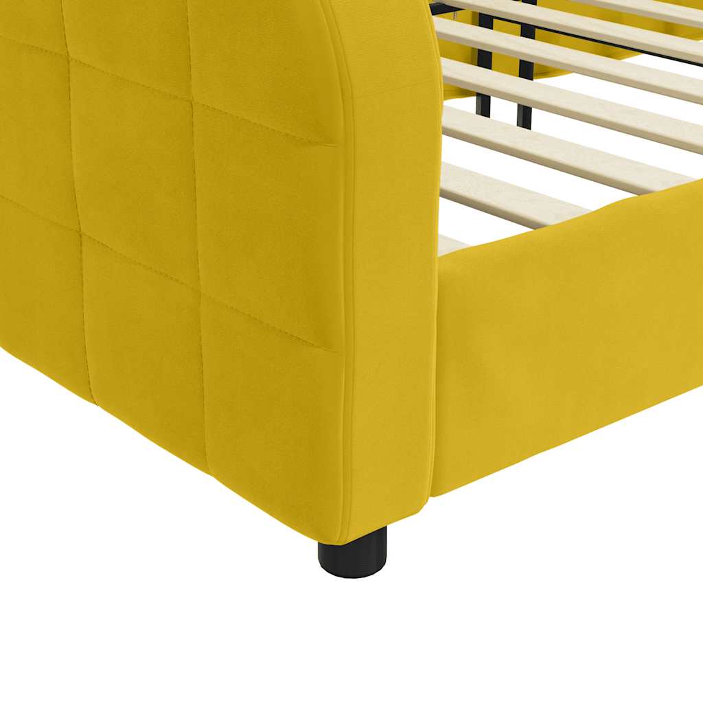 Daybed Yellow 100x200 Cm Velvet
