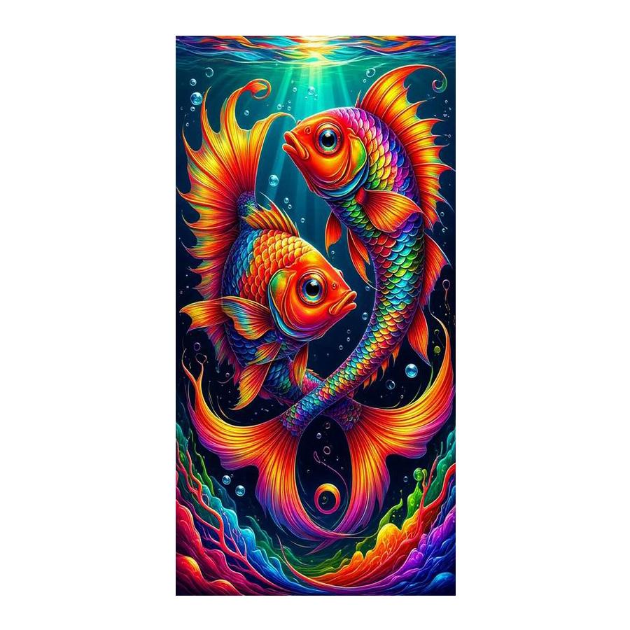 Abstract Color Fish Large Size Diamond Painting New Collection Sea Animals Diy Full Square Round Drill Rhinestone Embroidery Mosaic Cross Stitch Kits