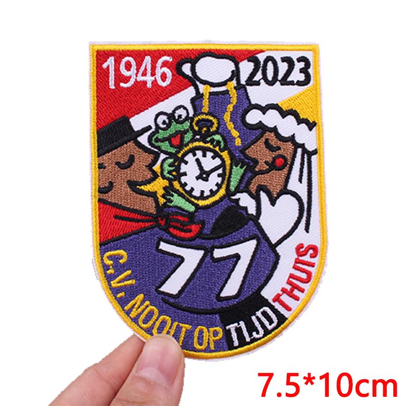 Netherland Oeteldonk Emblem Frog Patch Embroidered Patches Carnival For Netherland Embroidery Iron On Patches Jacket Diy Gifts