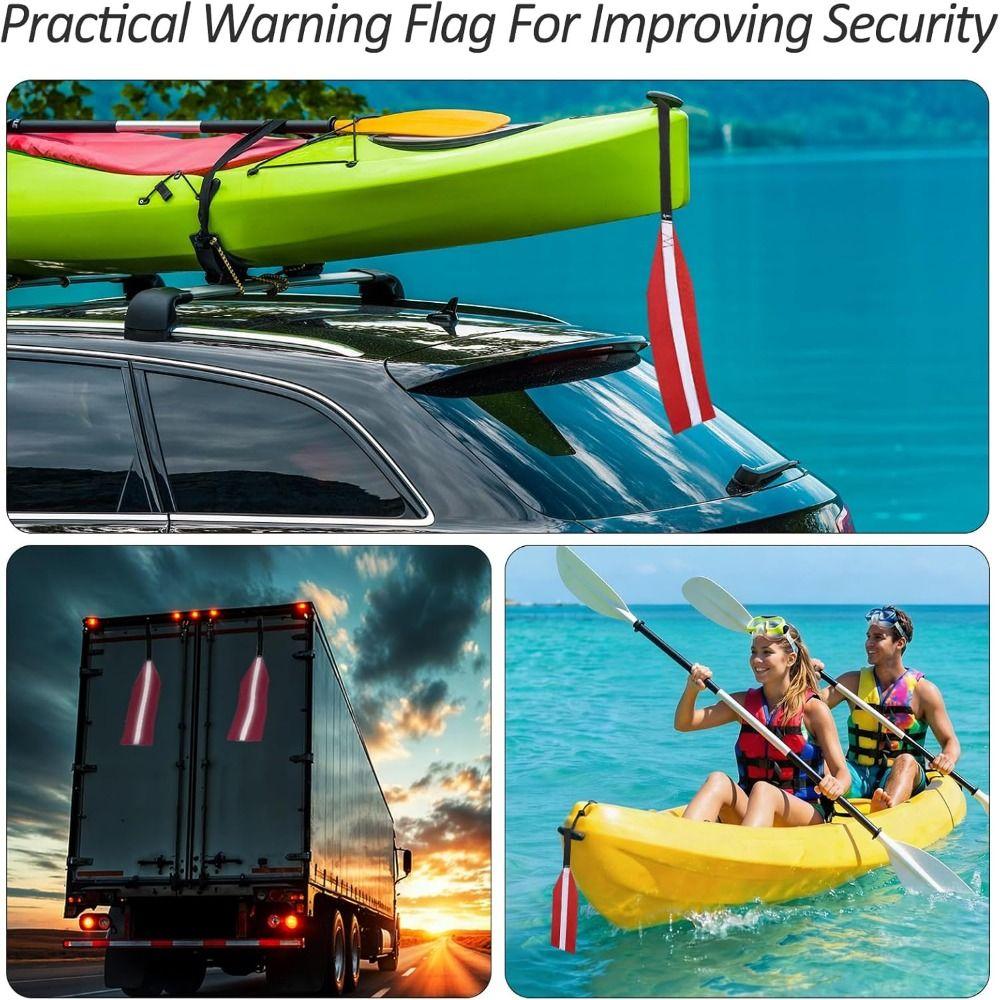 Reflective Strips Safety Travel Flag Red Reflective Safety Flag Kayak Safety Flag  Boating Fishing