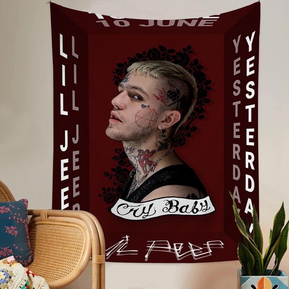 Singer Lil Peep Tapestry Art Printing Art Science Fiction Room Home Decor Home Decor
