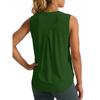 Sleeveless Crew Neck Top for Women Relaxed Fit Lightweight Pullover Blouse with Back Pleat Design for Daily Wear
