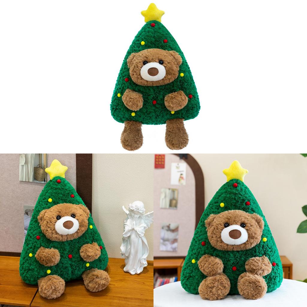 Weihnachtsbaum Bär Plüschtier Kissen mit PP-Baumwollfüllung für Kinder Urlaubsdekoration