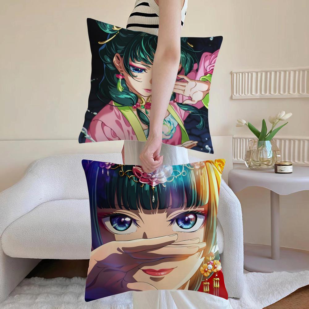T-The Apothecary Diaries M-Maomao Cushion Cover Pillowcase Short Plush Invisible Zipper Room Sofa Cushion Cover