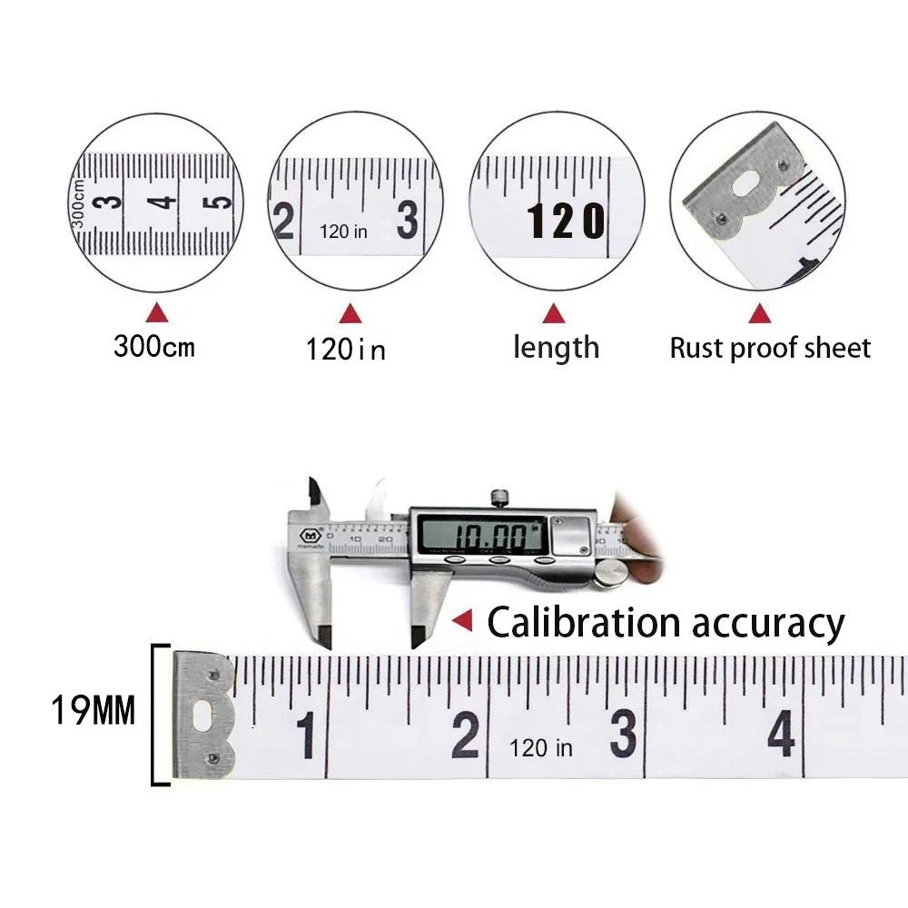 Durable Soft 3 Meter 300 CM Sewing Tailor Tape Body Measuring Measure Ruler Dressmaking PVC Plastic Yellow High Quality