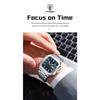 POEDAGAR Luxury Square Fashion Man Wristwatch Waterproof Luminous Date Week Quartz Watches Stainless Steel Watch