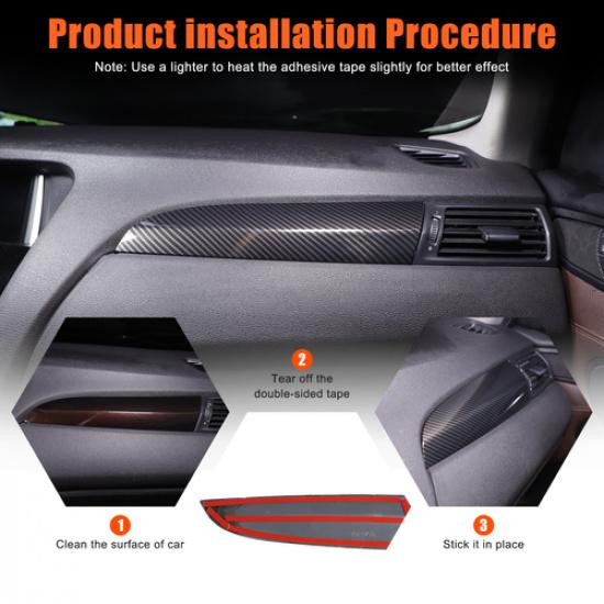 Carbon Fiber Console Co-Pilot Dash Strip Trim For BMW X3 F25 X4 F26 2011-2017 US