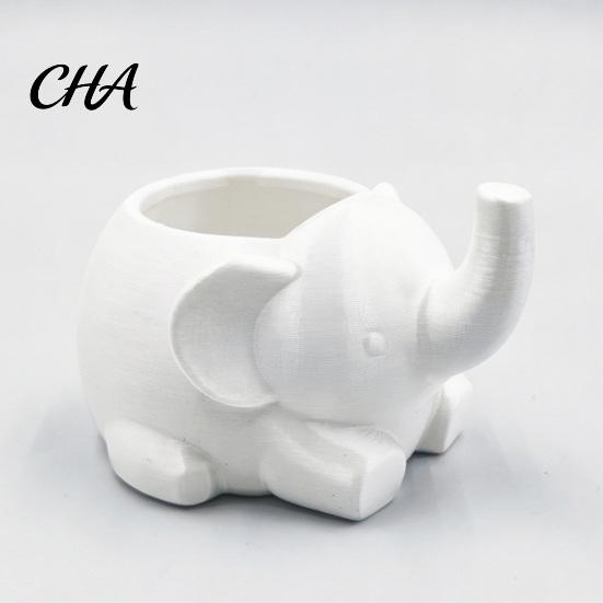 Desktop Storage for Pens 3D Printed Elephant Pen Holder, Minimalist Organizer Office School Supplies, Tidy Makeup Brush Cute Animal Stationery