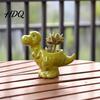 Creative Ceramic Planter for Desk Dinosaur Planter Cartoon Flower Pot with Drainage Hole Cute Small Succulents Windowsill Dino Plant Succulents,