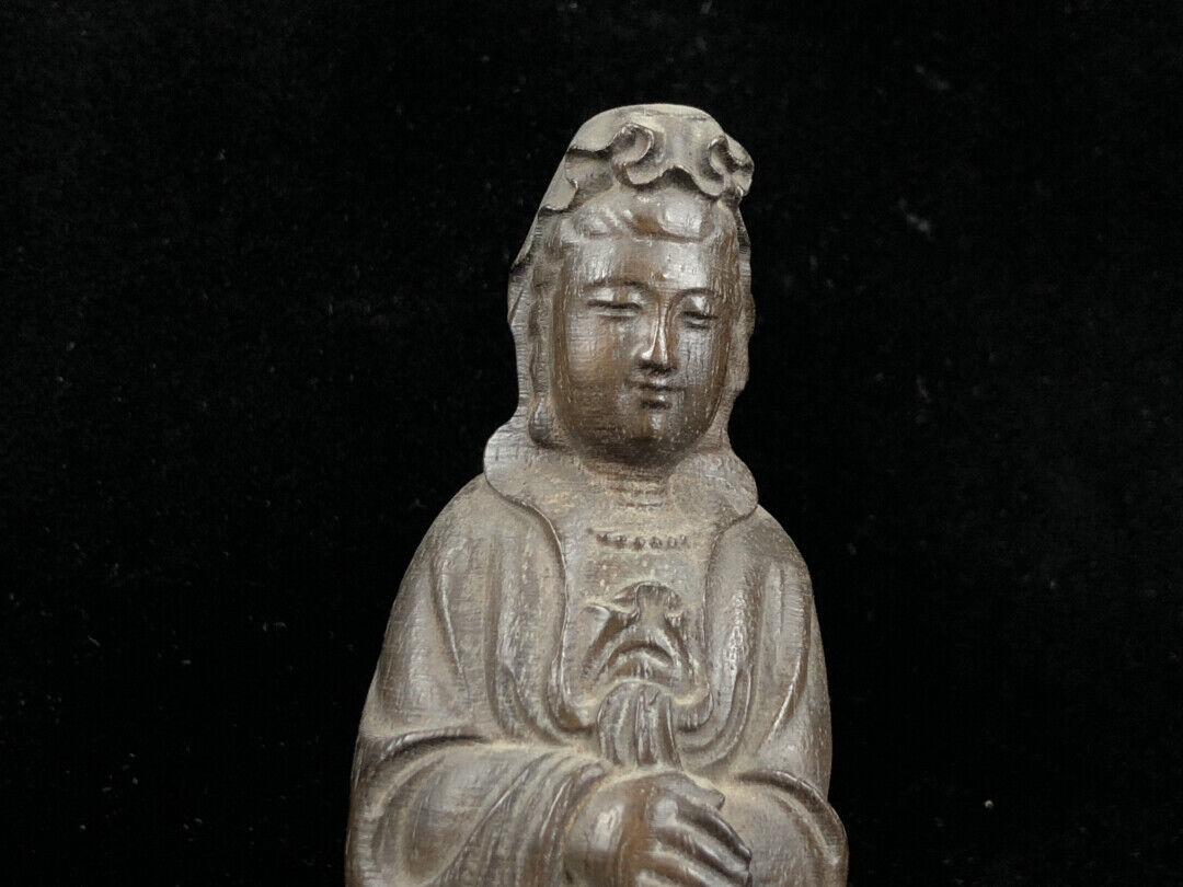 

Collection Chinese Natural Ebony Wood Carving Kwan-yin Statue Wooden Sculpture CHINA