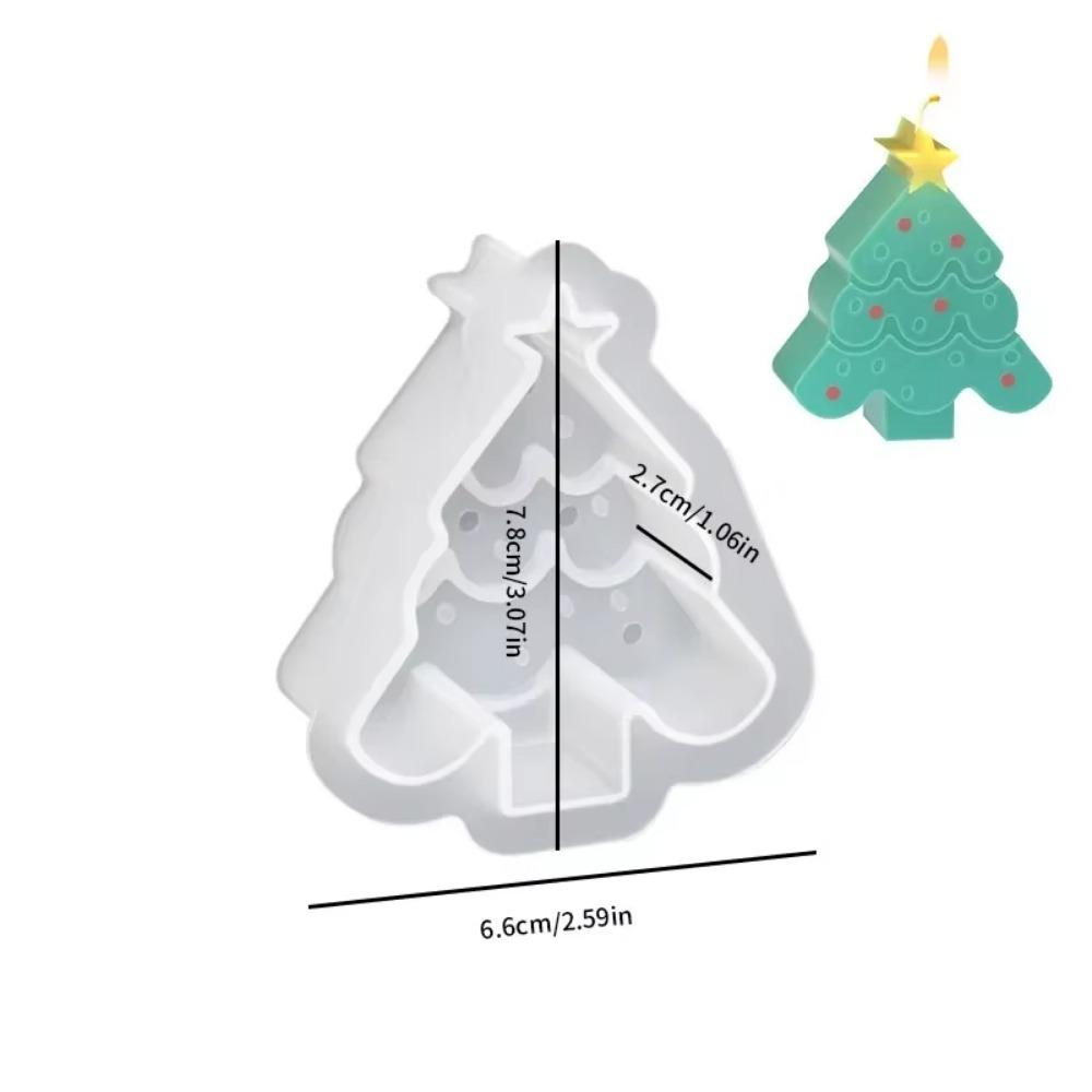 Christmas Tree Silicone Candle Mold Elk Soap Plaster Making Tool Gingerbread Man Mold for Candle Making DIY Gift