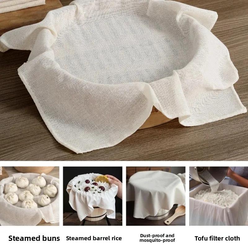 100% Cotton Rice Steaming Gauze Non-Stick Steamer Pad Home Kitchen Filter Cloth for Tofu Making Christmas Cooking Tools