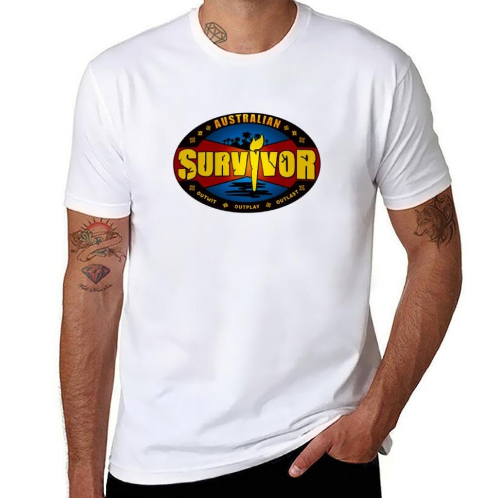 Australian Survivor Tshirt Simple Casual Short Sleeve Cotton Tshirt