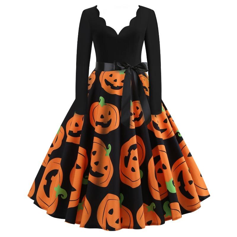 BITCED Fashion Spring Autumn Long Sleeve V-Neck Casual Dresses