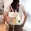 Drawstring Students School Bag Cartoon PU School Bag Storage Bag Creative Flower Backpack  Travel