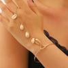 Fashion Finger Chain & Ring Set Interconnected Bracelet with Adjustable Rings Vintage Hand Jewelry for