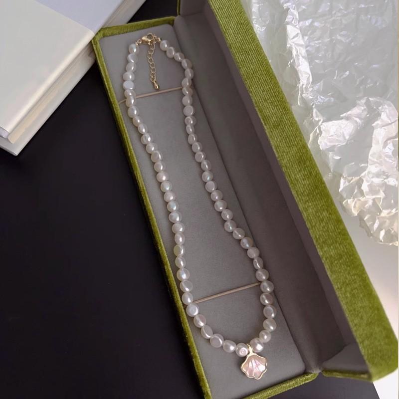 Freshwater Shell Cloud Baroque Irregular Freshwater Pearl Necklace for Women, Fashionable Collar Chain