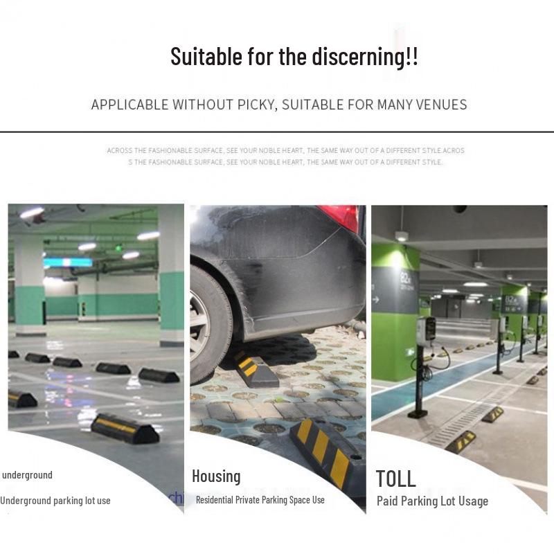 Durable Rubber Wheel Stopper: Parking Space Positioner and Reversing Block.