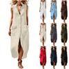 Sleeveless Button Down Shirt Dress with Front Pockets and Collared Neckline for Women Casual Loose Fit Long Dress