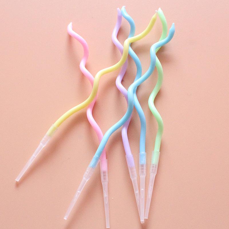 Birthday Cake Gold-plated Colorful Retro Curve Thread Candle Creative Party Baking Gradient Color Curved Candle