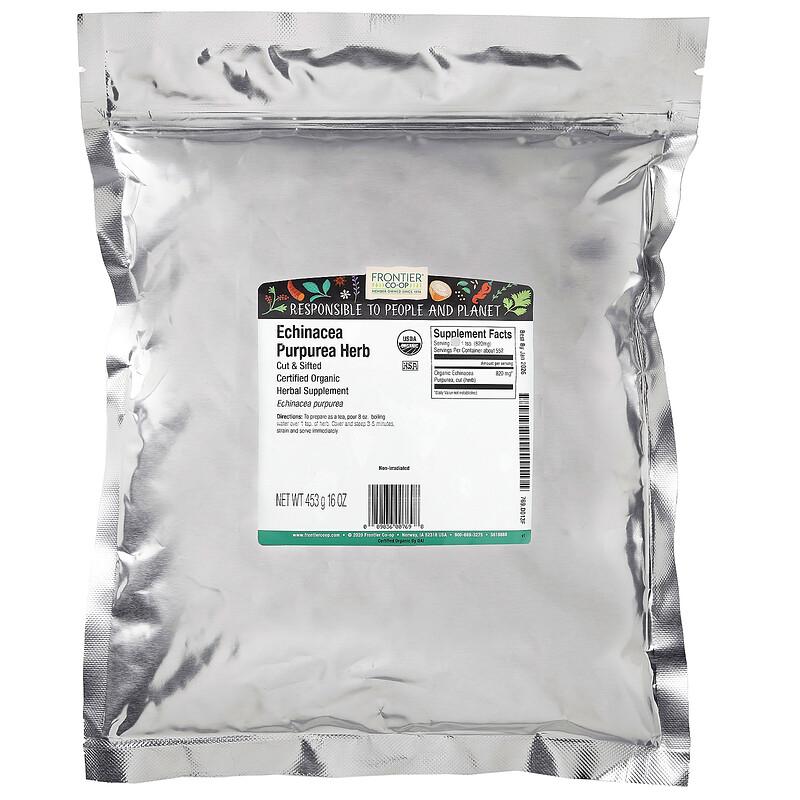 Organic Cut & Sifted Echinacea Purpurea Herb, 16 oz (453 g)