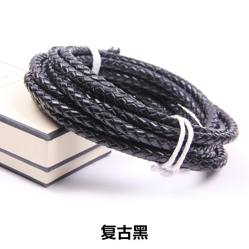 

Zhoujia Same Cowhide First Layer Woven Cowhide Rope 3-8Mmdiy Bracelet Necklace Rope Woven Round Cowhide Rope 3mm 1.0m (about 6.2 grams)
