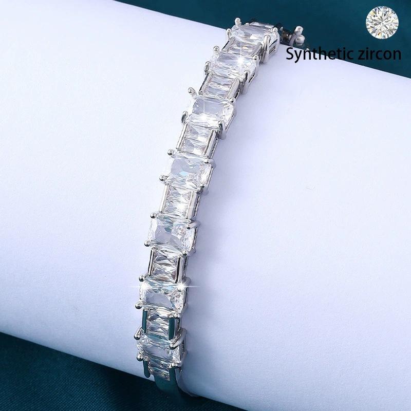 New High-End Light Luxury Niche Bracelet Full Of Diamonds, Sugar Cube, Fashionable And Generous Ins Mingyuan Style