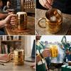 Rustless Steel Steel Mug Double Wall Grip Handle Beverage Tumbler Cylindrical Smooth Handheld Cup Outdoor Camping