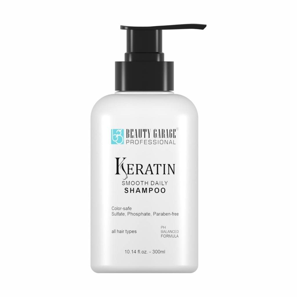 Beauty Garage Keratin Shampoo for Women and Men, 300ml Paraben-Free & Sulfate Free Shampoo, Moisturizing Smooth Daily Use for All Hair Type