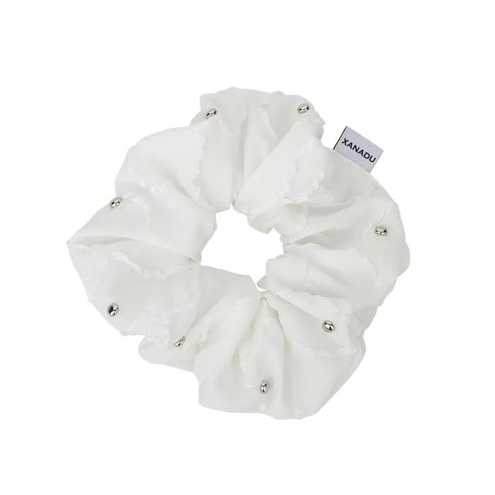 XND Stud Scrunchie_White