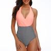 Women Bodysuit Bikini Sexy Deep V Print Swimwear Backless Swimsuit Bathing Suit