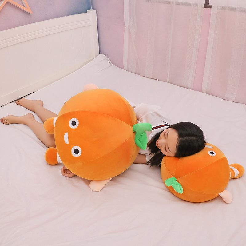 Orange Doll Plush Toy Happy Fruit Plush Pillow Soft Stuffed Food Plushie Kids Gift