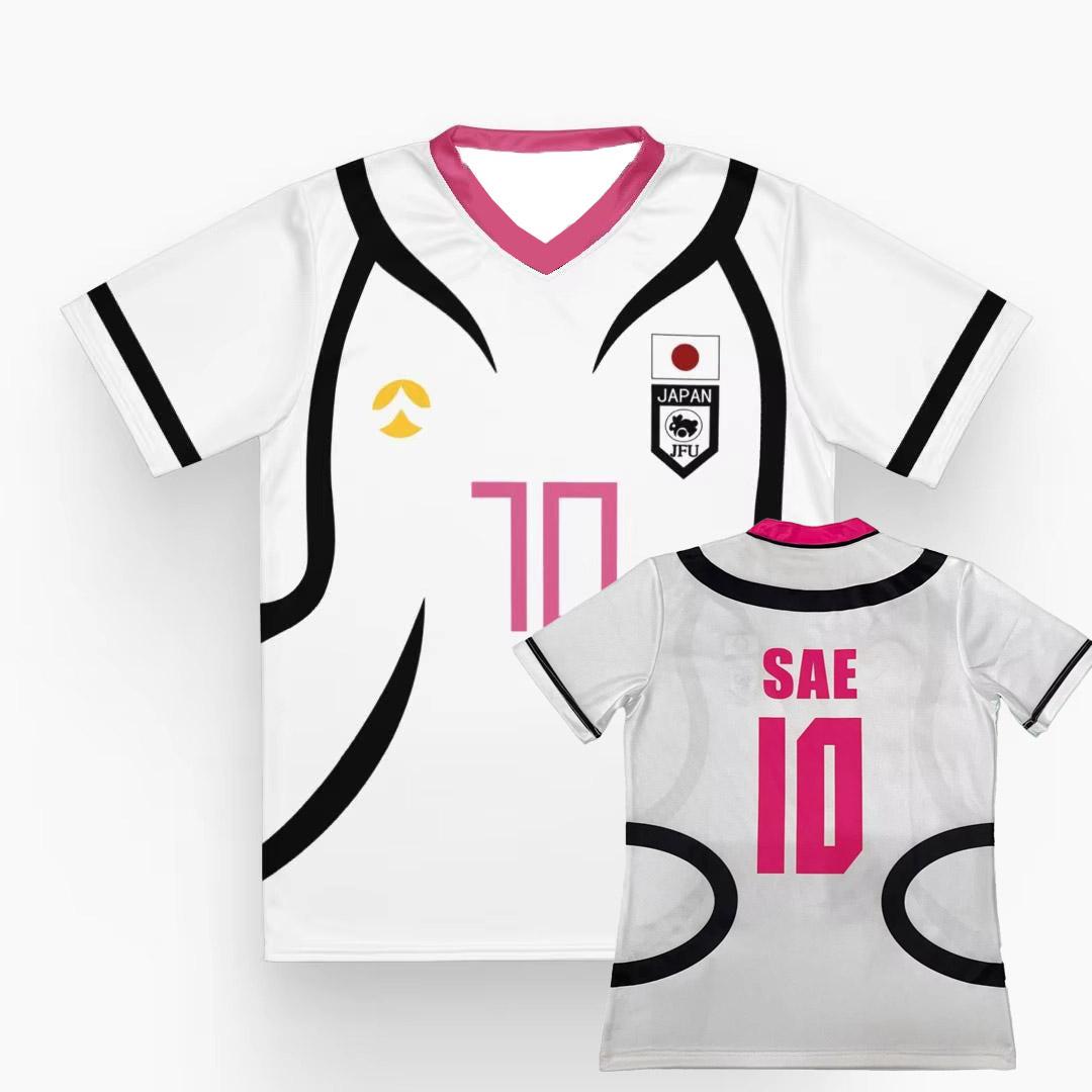 

Japanese Anime Blue Lock Soccer Jerseys Tee Ryusei Shidou & Itoshi Sae Role Playing T-Shirt V-Neck Sportswear Top XXXL