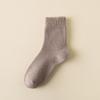 Men's Terry Socks - Warm, Thick, Mid-Tube, Solid Color, Loose Fit, for Autumn & Winter.
