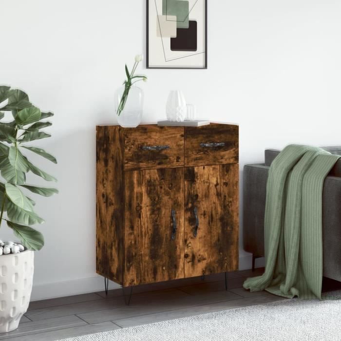 VidaXL Buffet chêne fumé 69,5x34x90 cm bois d'ingénierie 827977