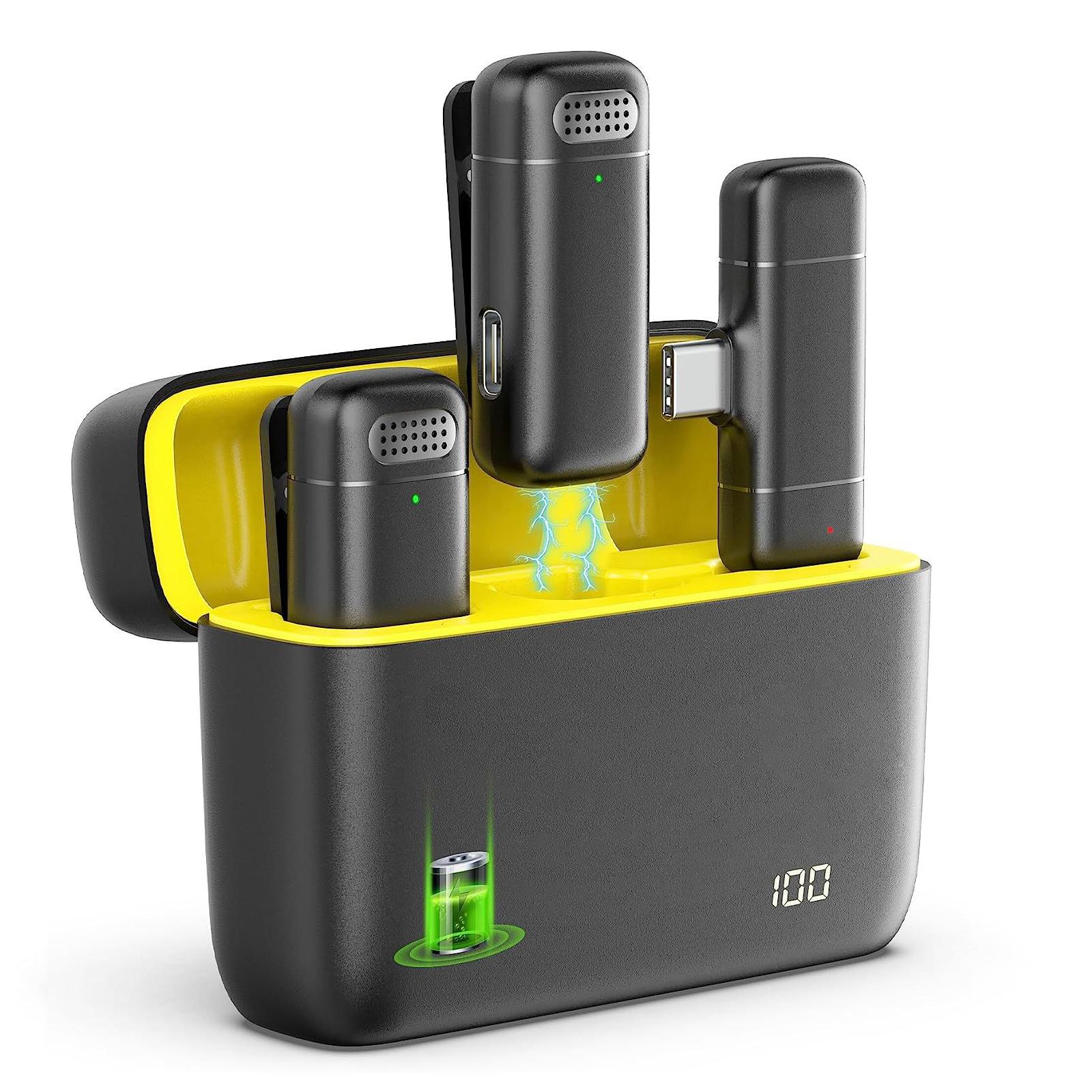 

Беспроводной петличный микрофон K30, зарядный чехол, микрофон, портативный, аудио- и видеозапись для iPhone, Android, ноутбука, игрового микрофона