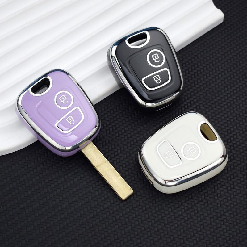 For Citroen C1 C4 For Peugeot 106 107 206 207 306 307 406 407 Auto Shell Fob Protector TPU Car Remote Key Case Cover Accessories