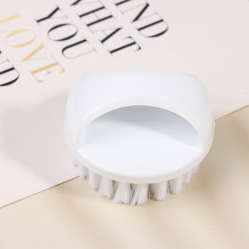 Nail Brush Nail Art Pedicure Soft Remove Dust Plastic Round Cleaning Scrubbing File Tools Black White Manicure Finger Care Salon