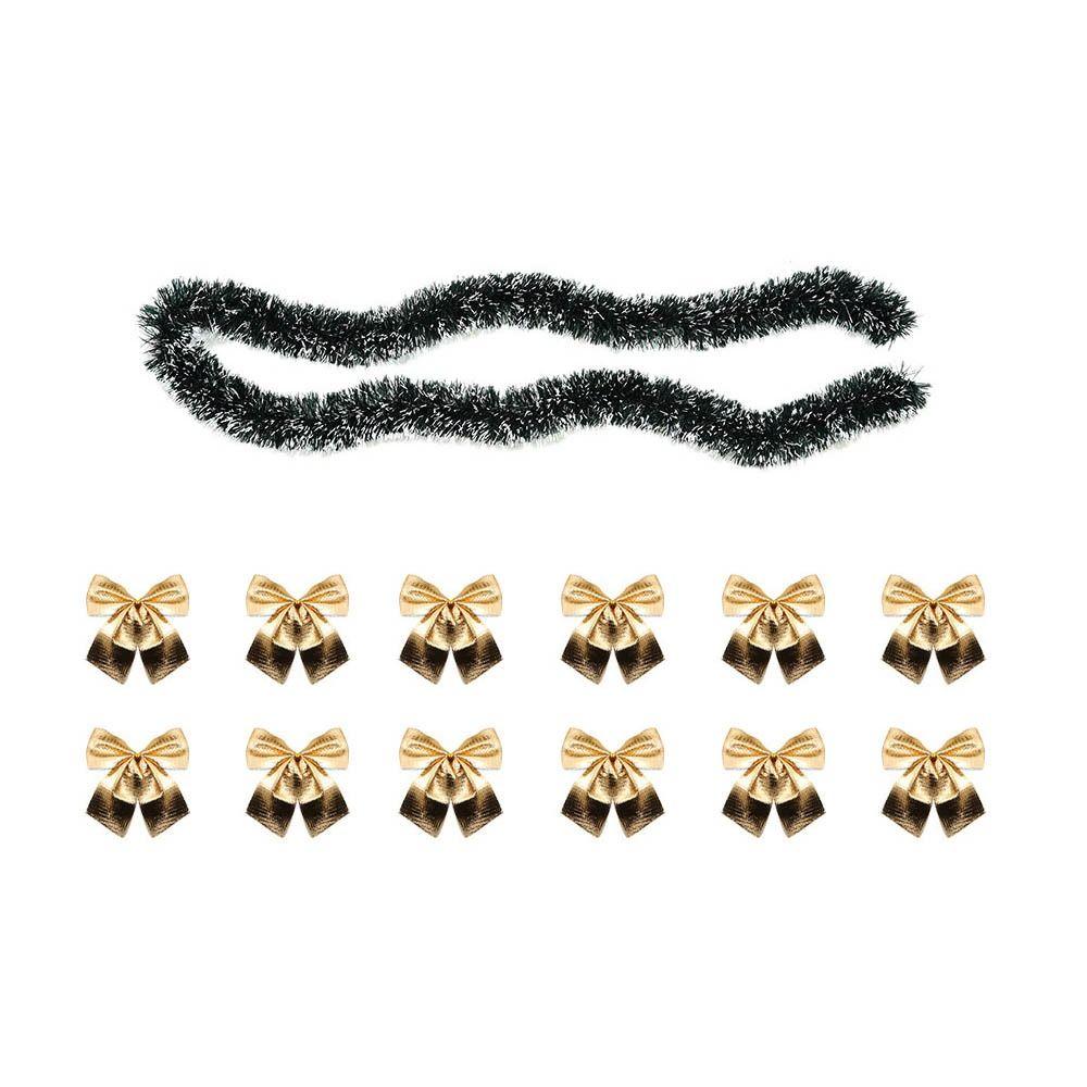 200cm Xmas Decor Ribbon Dark Green Christmas Pendant Xmas Party Supplie Garland  DIY