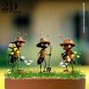 2D Flat 5Pcs Ant Acrylic Garden Decor Set Reusable For Yard Lawn Planter Outdoor Ornaments Gift