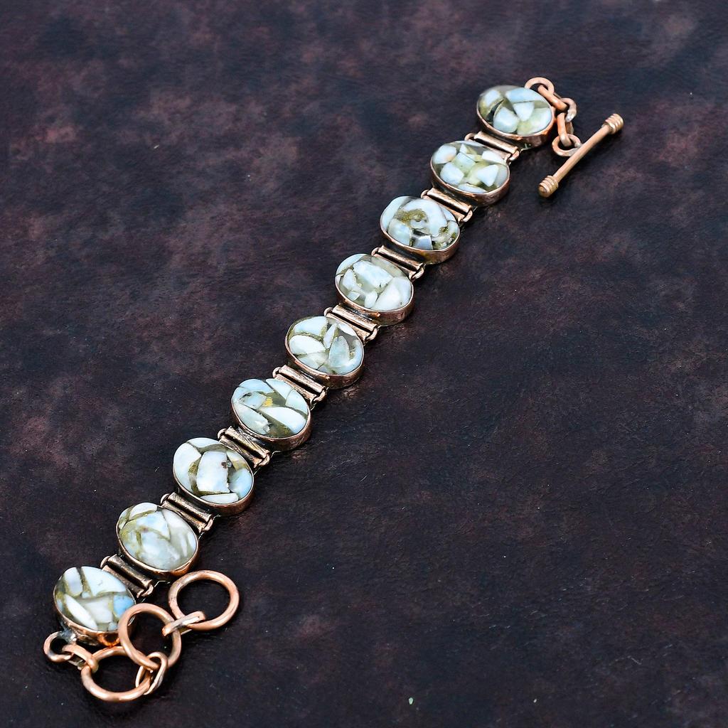 Copper Larimar Bracelet Copper Bracelet Adjustable Chain Bracelet Natural Gemstone Jewelry Handmade Bracelet Copper Jewelry Anniversary Gift