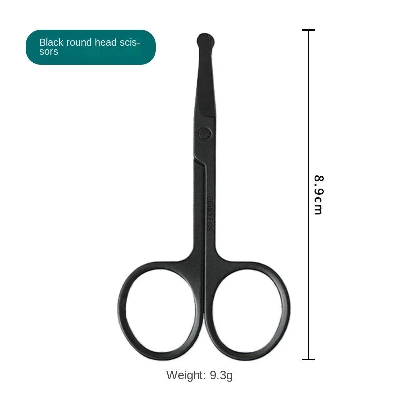 Hair Electric Brushes for Hair Trimmers Healths Trimmer for Nose Safety Scissors Steel Removal Round Black Stainless Shaving Men
