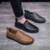 New Spring and Autumn Men's Shoes Trend Soft Leather Soft Sole Versatile Casual Fashion Men's Breathable Leather Shoes