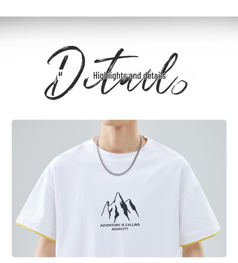 Men's Casual White Short-Sleeve Summer T-Shirt