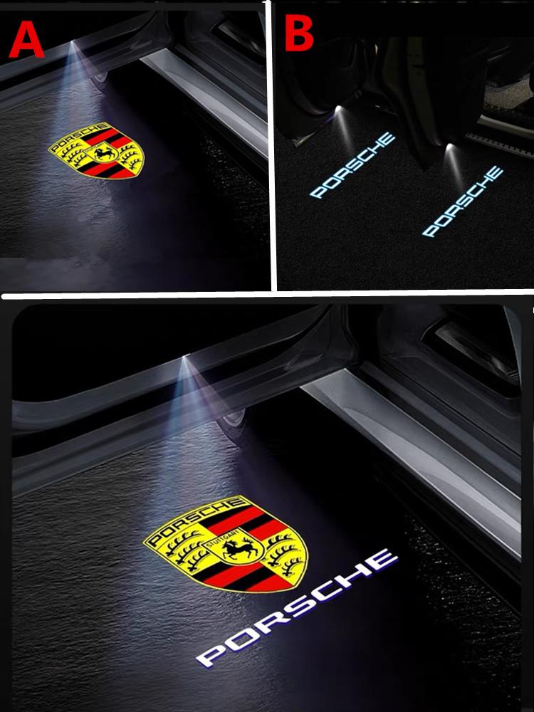 ABJK1 LED Car Door Welcome Logo Projector Warning Ghost Shadow Light Accessories For Porsche Panamera 970 Boxster 986 987 911 997