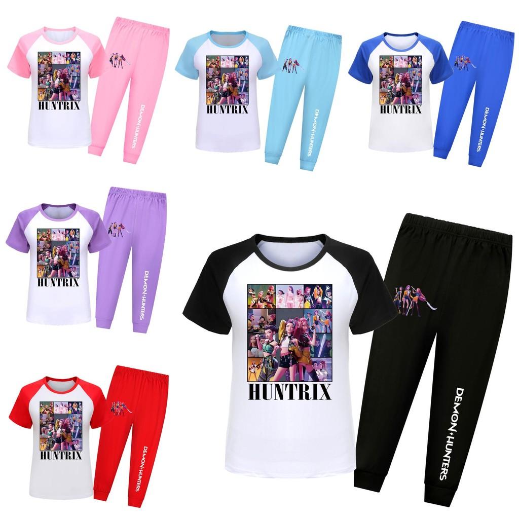Kpop Demon Hunters Print Toddler Pajama Suit With Soft Cotton Material For Comfortable Nightwear