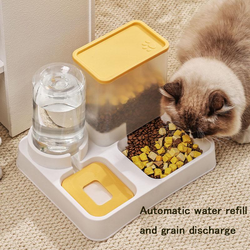 Pet Cat Food Bowl 2-in-1 Automatic Dog Cat Food Feeder and water Dispenser multi-purpose Food Container Pet Supplies