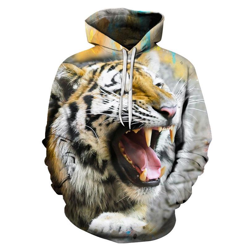3D Sweater Digital Printing Personalized Wolf Head Pullover Hoodie Casual Sweater