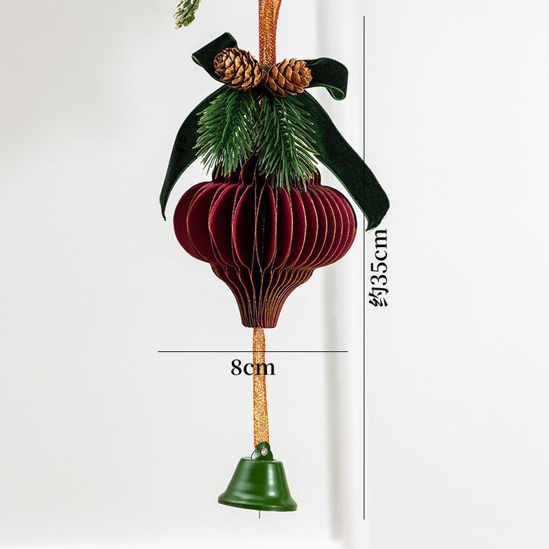 Weihnachts-Waben-Glocke Weicher Hängeanhänger Ornament Festliche Glocken Dekoration Samt-Weihnachtsbaumschmuck Für Kaminsims Feiertag
