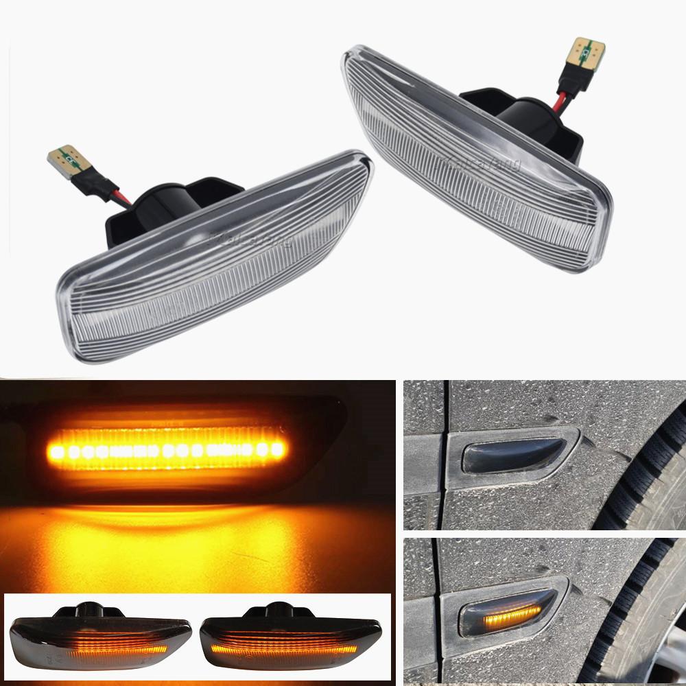2 Pieces New Dynamic Amber LED Flowing Front Side Marker Turn Signal Light 30722641 30722642 For Volvo S60 S80 V70 XC70 XC90